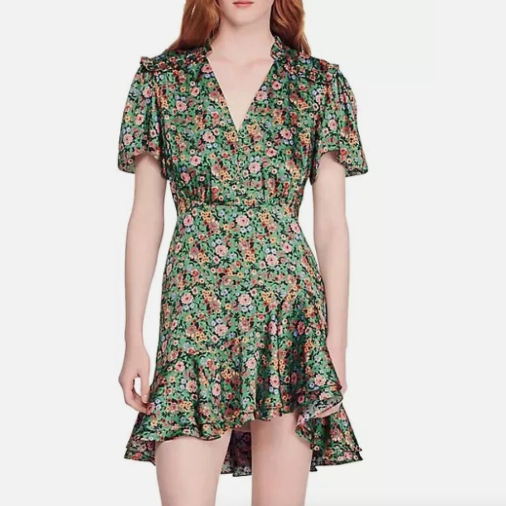 Sandro Marta Floral Mini Dress